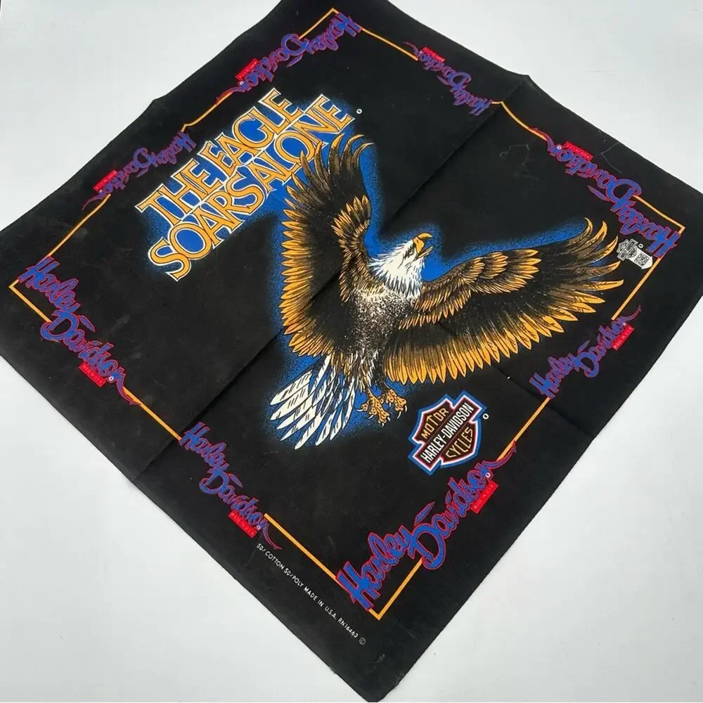 HARLEY DAVIDSON collectible square scarf/vandana multicolor cotton